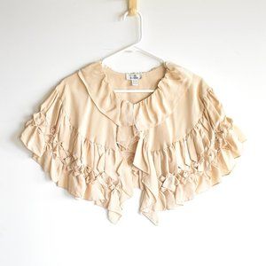 NWOT Lulu Guinness 100% Silk Peach Capelet